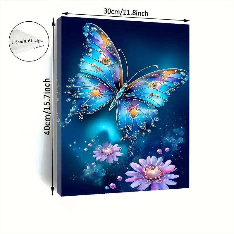 Tranquil Enchanting Blue Purple Butterfly Canvas Wall Art