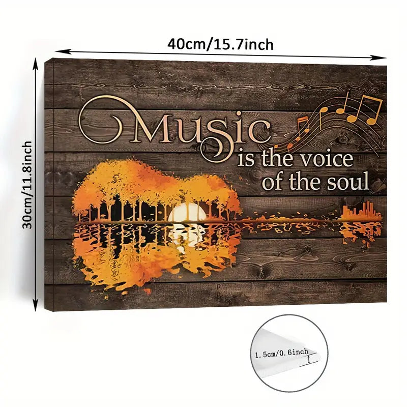 Sunset Guitar Music is the Voice of the Soul Canvas