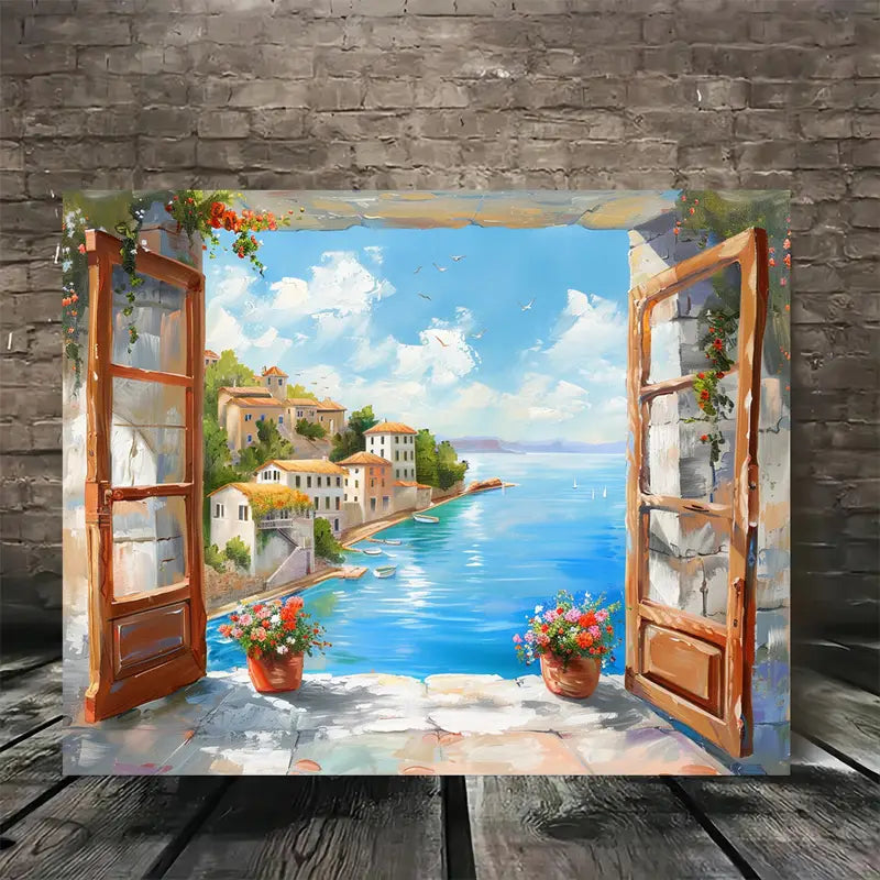 Vintage Beach Landscape Oil Painting - Super Realistic Sea View