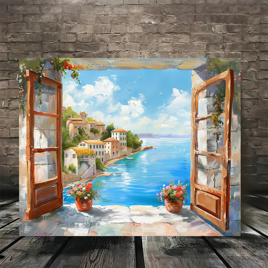 Vintage Beach Landscape Oil Painting - Super Realistic Sea View