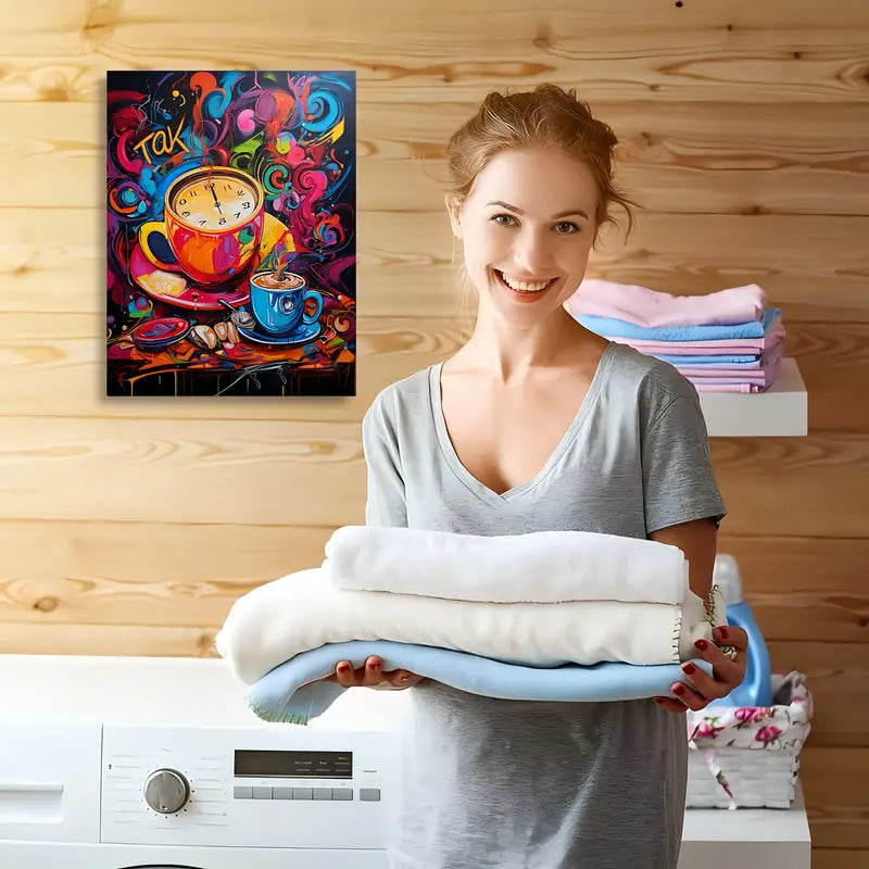 Fashionable Coffee Theme Wooden Frame Canvas Art