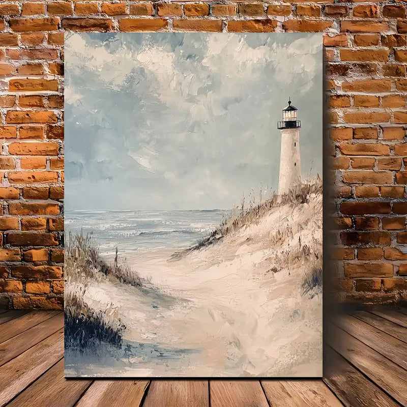 Lighthouse Coastal Canvas Wall Art - 11.8x15.7 Inch