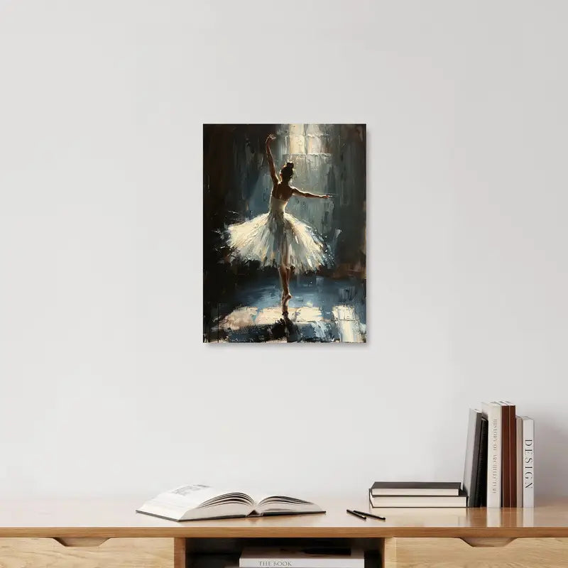 Elegant Ballet Dancer Canvas Print with Wooden Frame - 11.8x15.7 Inch