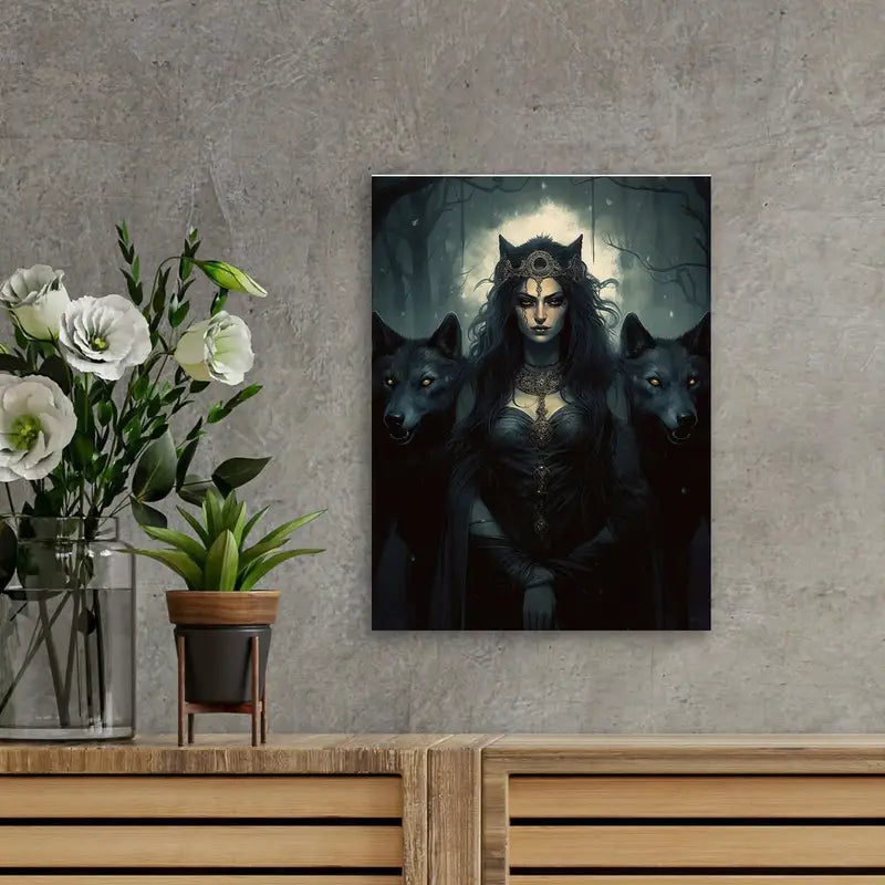 Vintage Dark Goddess Hecate and Medusa Canvas Art