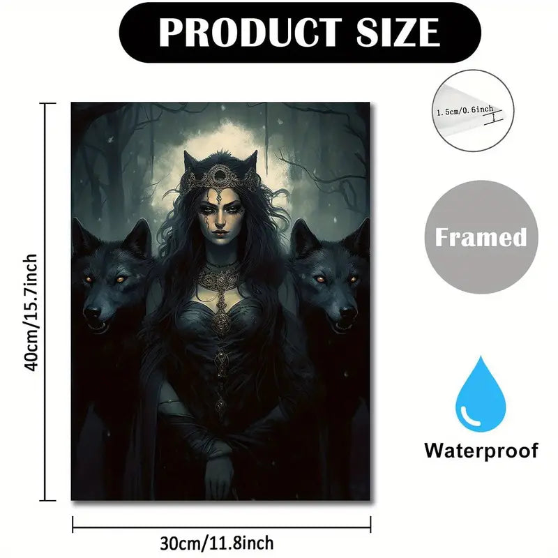 Vintage Dark Goddess Hecate and Medusa Canvas Art