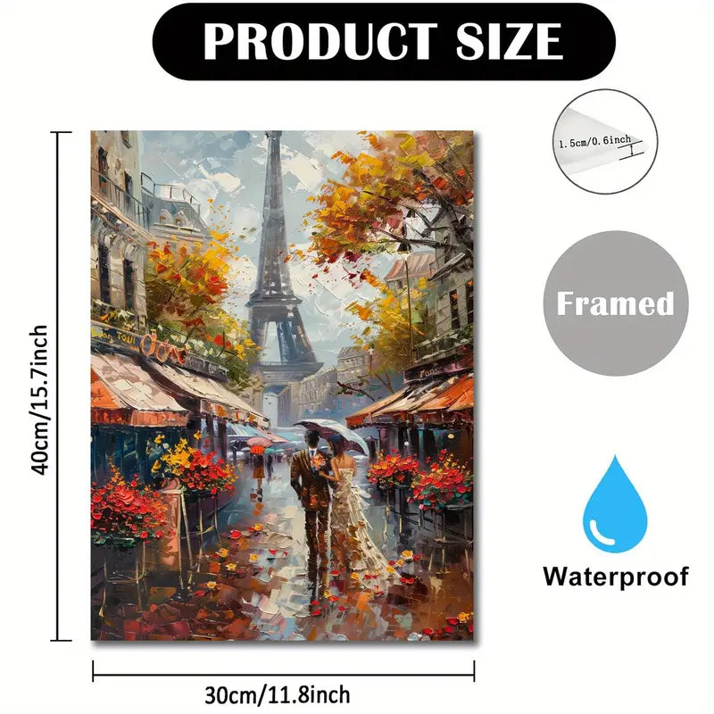 Romantic Paris Street Scene Couple Painting