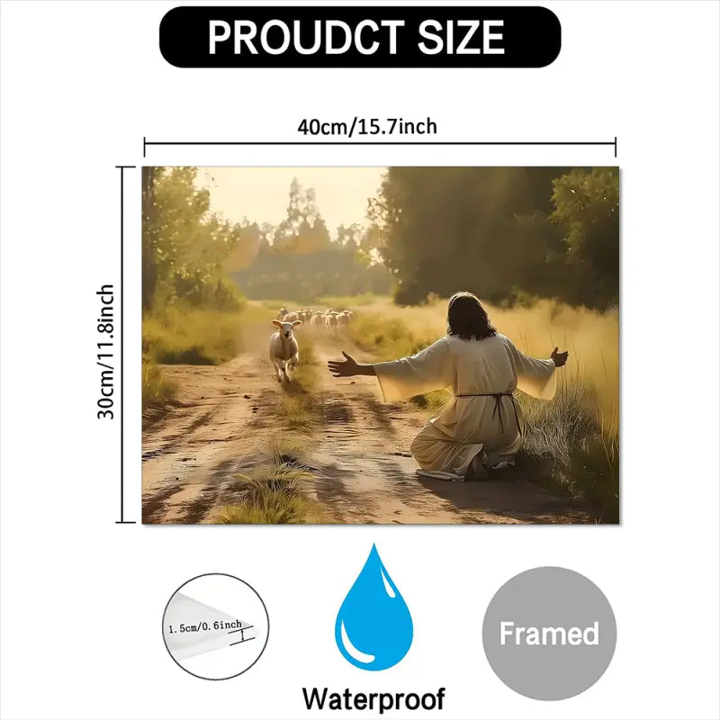 Jesus and Sheep Canvas Art