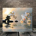 Zen Orchid Canvas Wall Art with Wooden Frame