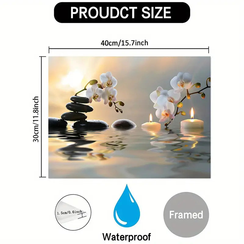 Zen Orchid Canvas Wall Art with Wooden Frame