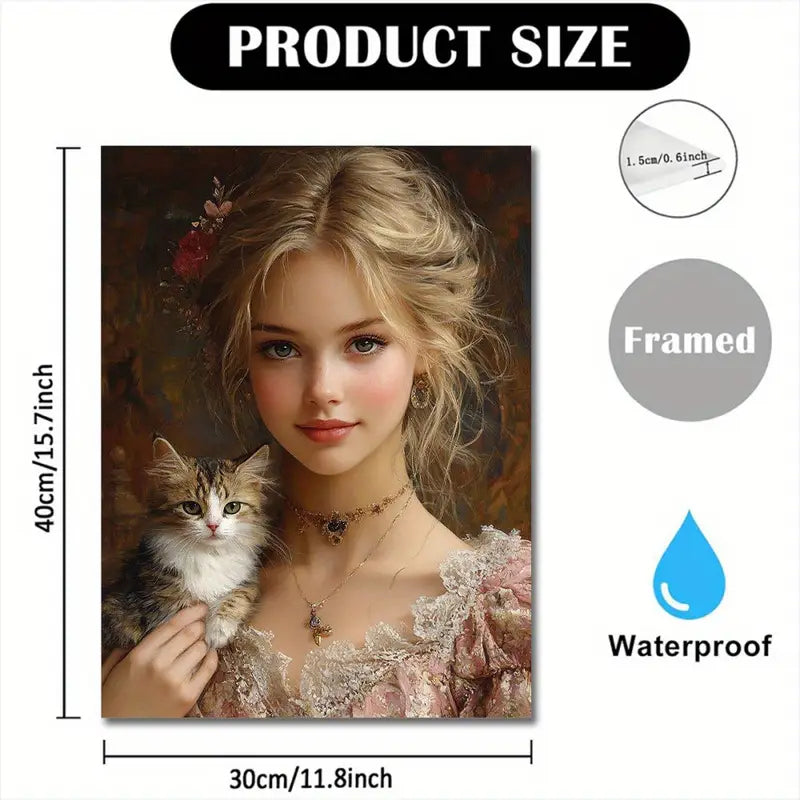 Elegant Victorian Lady with Cat