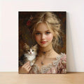 Elegant Victorian Lady with Cat