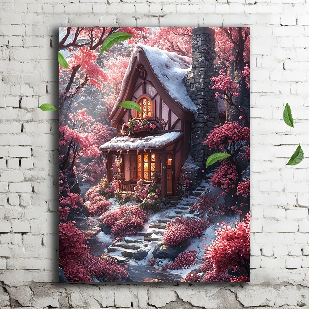 Winter Cabin in the Woods