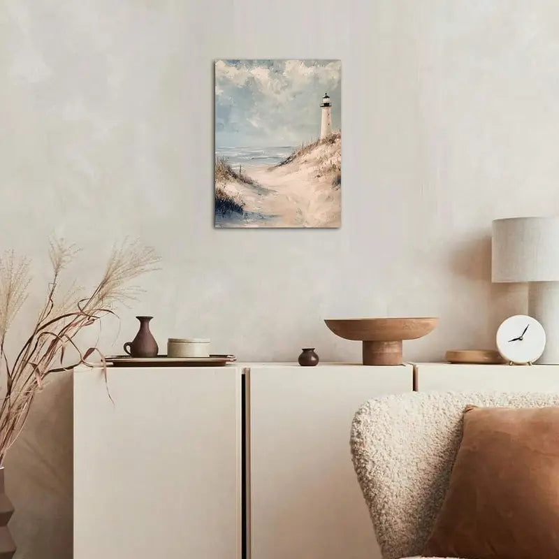 Lighthouse Coastal Canvas Wall Art - 11.8x15.7 Inch