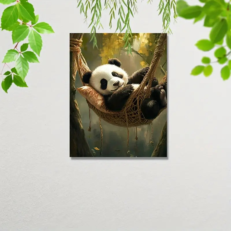 Charming Panda Hammock Canvas Wall Art