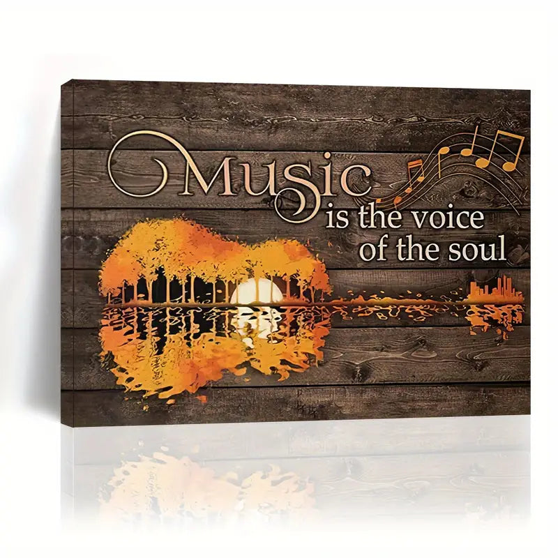 Sunset Guitar Music is the Voice of the Soul Canvas