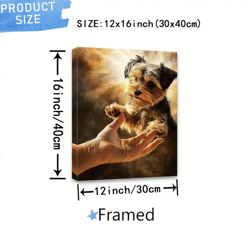 A Charming Canvas Print Featuring a Puppy