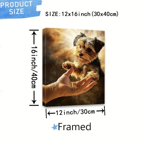 A Charming Canvas Print Featuring a Puppy