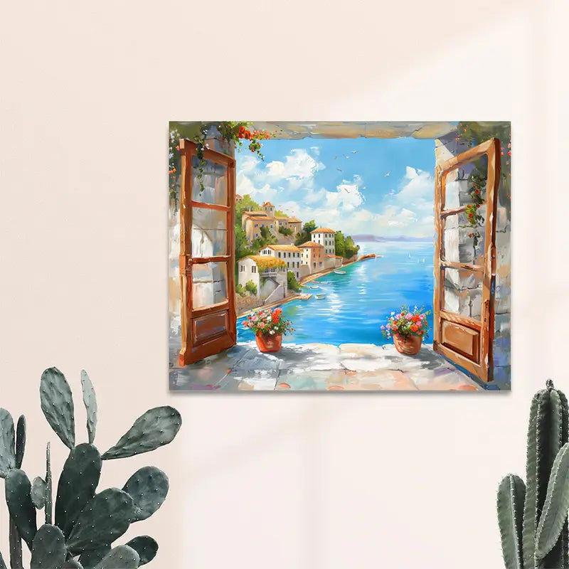 Vintage Beach Landscape Oil Painting - Super Realistic Sea View