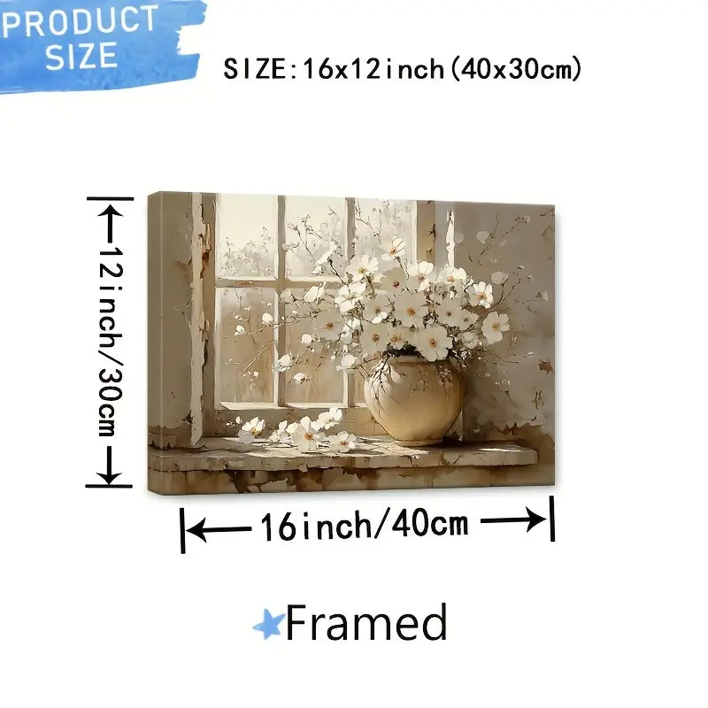 Vintage White Flowers in Vase