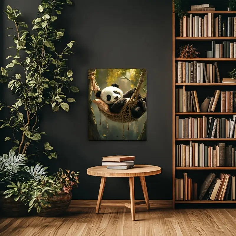 Charming Panda Hammock Canvas Wall Art