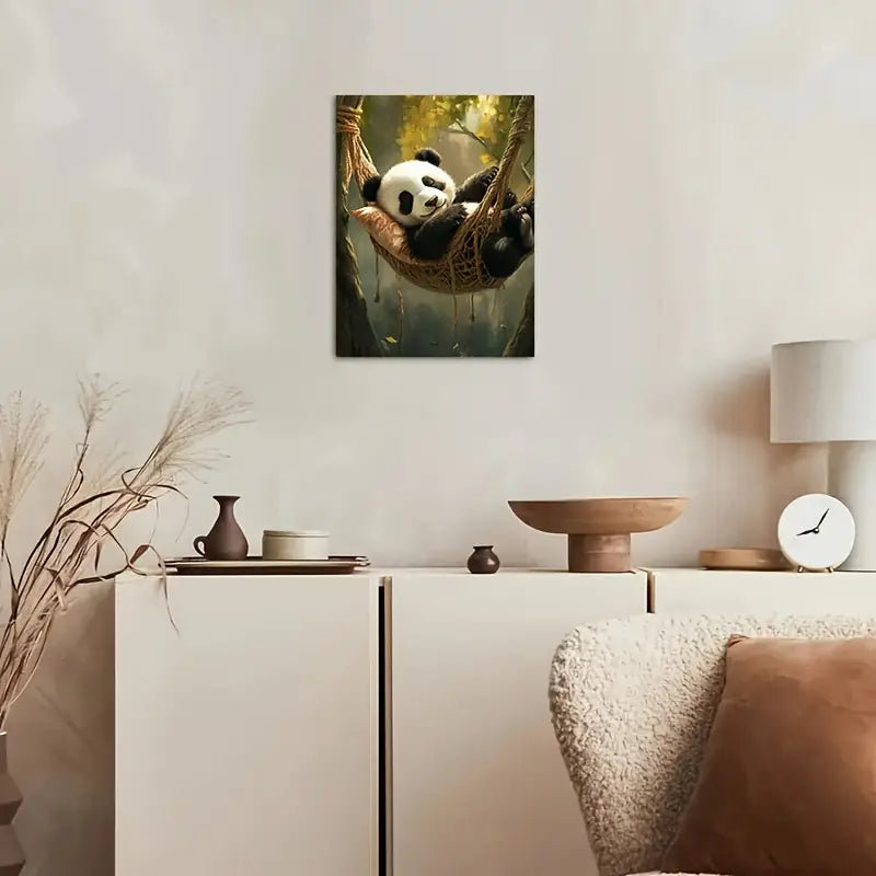 Charming Panda Hammock Canvas Wall Art