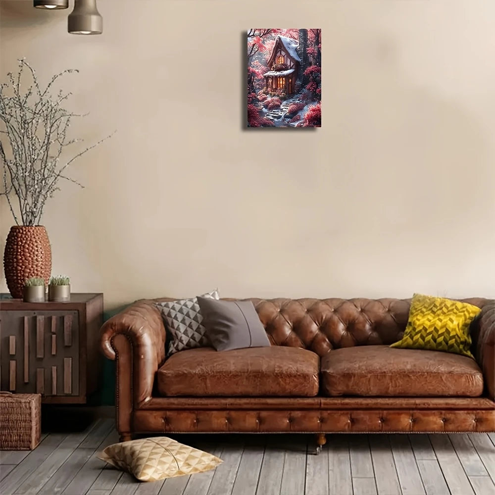 Winter Cabin in the Woods