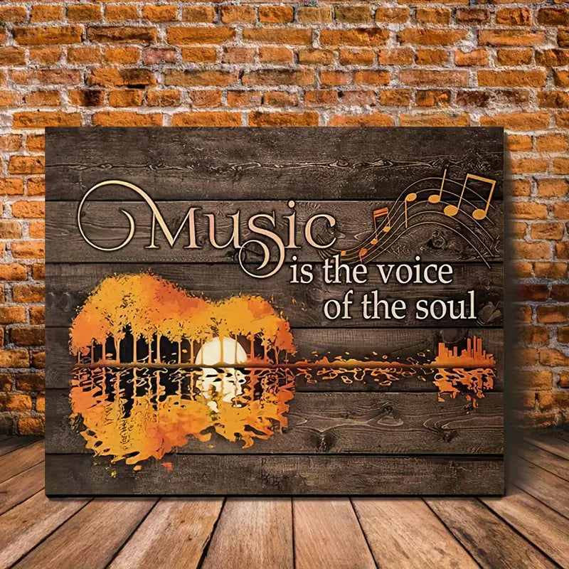 Sunset Guitar Music is the Voice of the Soul Canvas