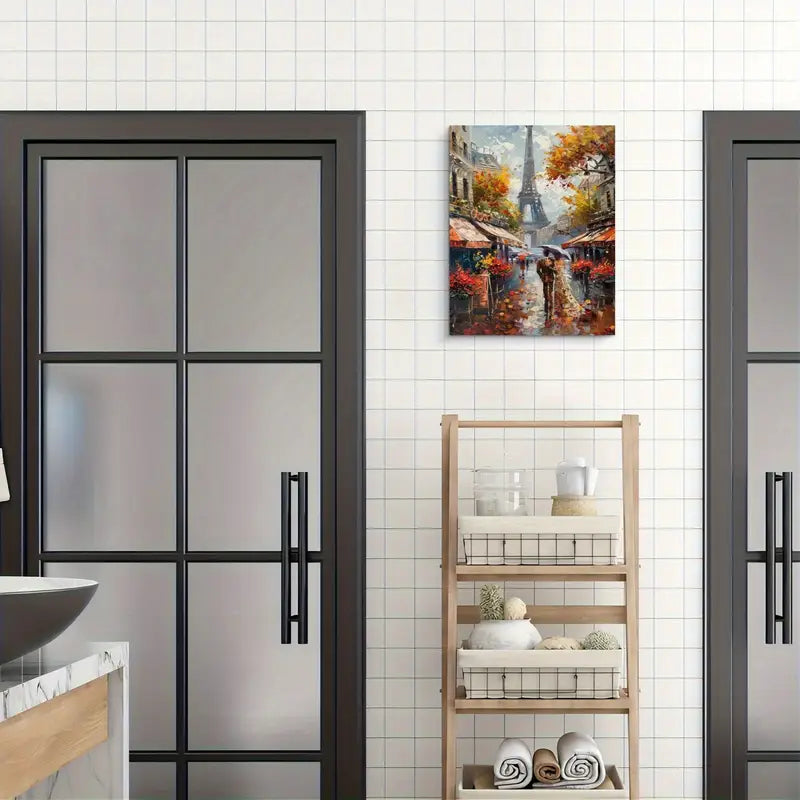 Romantic Paris Street Scene Couple Painting