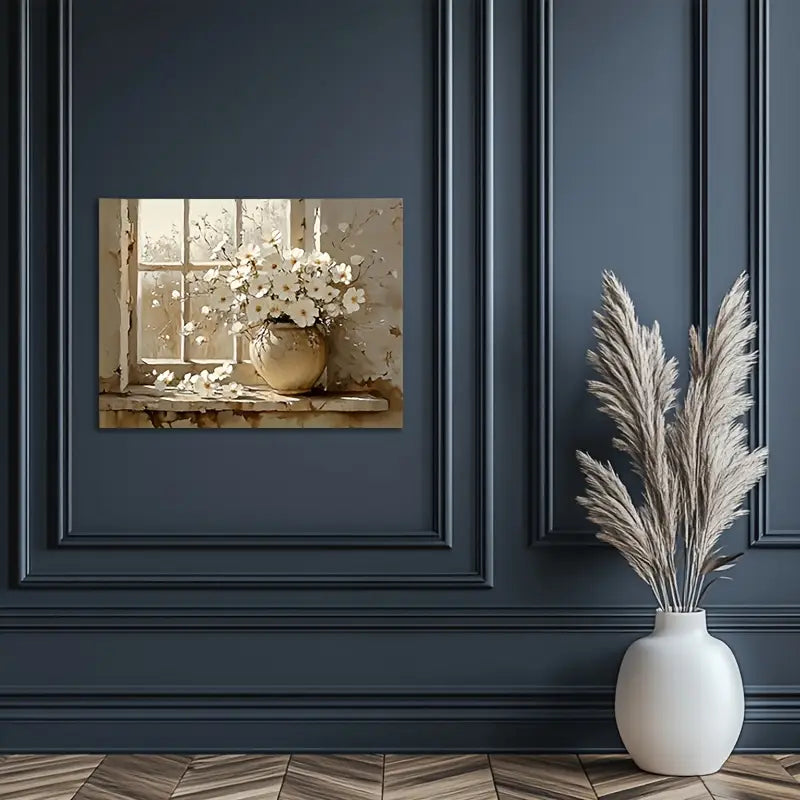 Vintage White Flowers in Vase