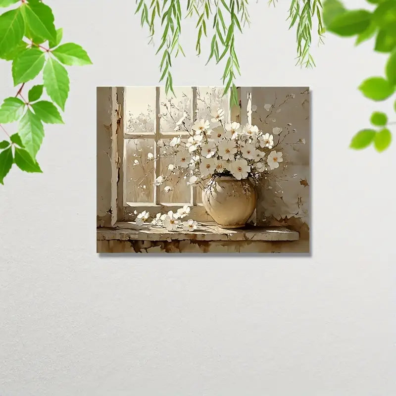 Vintage White Flowers in Vase