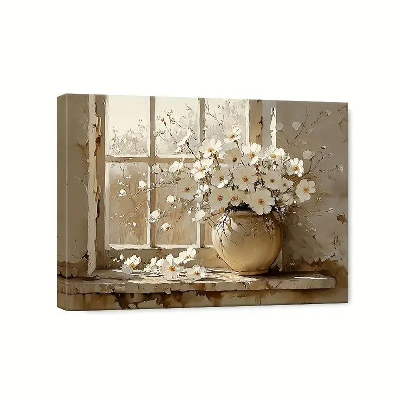 Vintage White Flowers in Vase