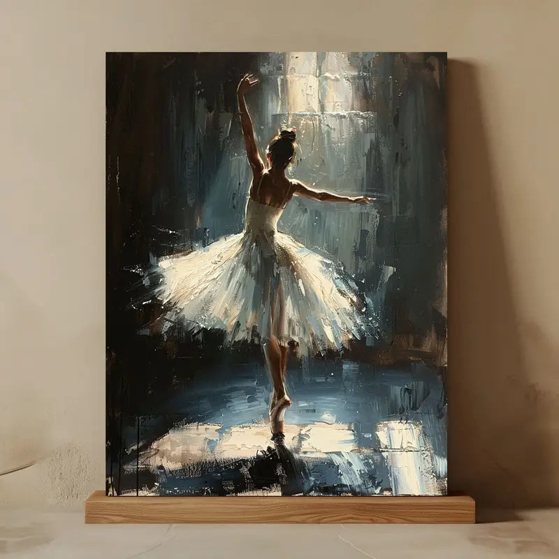 Elegant Ballet Dancer Canvas Print with Wooden Frame - 11.8x15.7 Inch