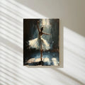 Elegant Ballet Dancer Canvas Print with Wooden Frame - 11.8x15.7 Inch
