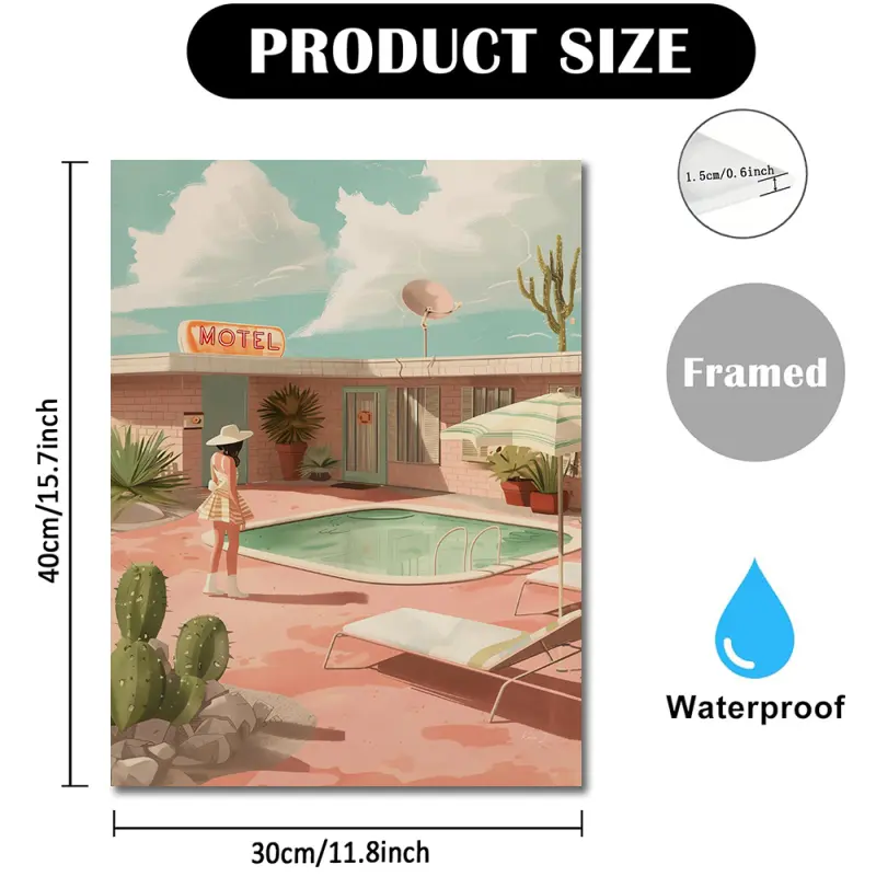 A Vintage Desert Motel Canvas Art Print