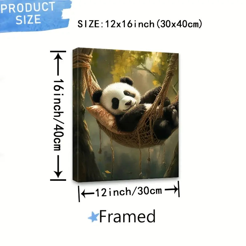Charming Panda Hammock Canvas Wall Art