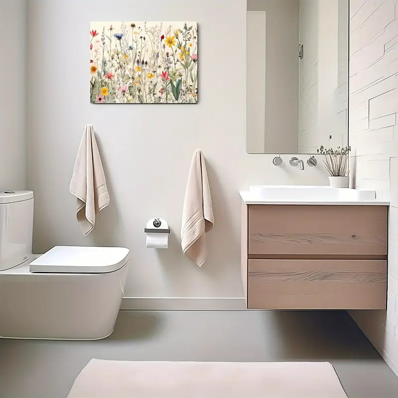 Vibrant Wildflower Canvas Wall Art - 11.8x15.7 Inch