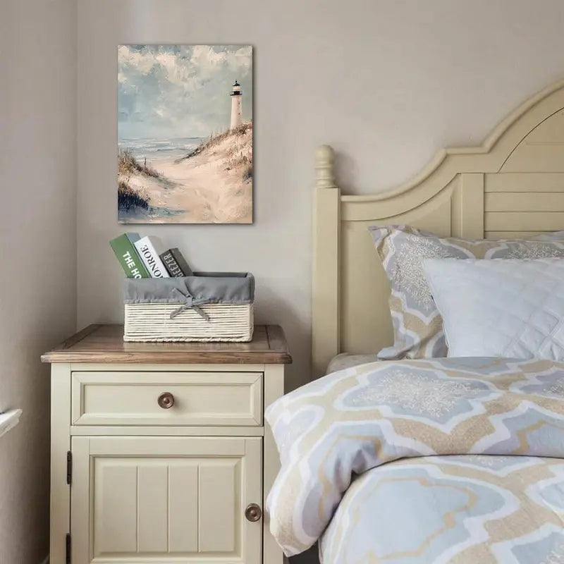 Lighthouse Coastal Canvas Wall Art - 11.8x15.7 Inch