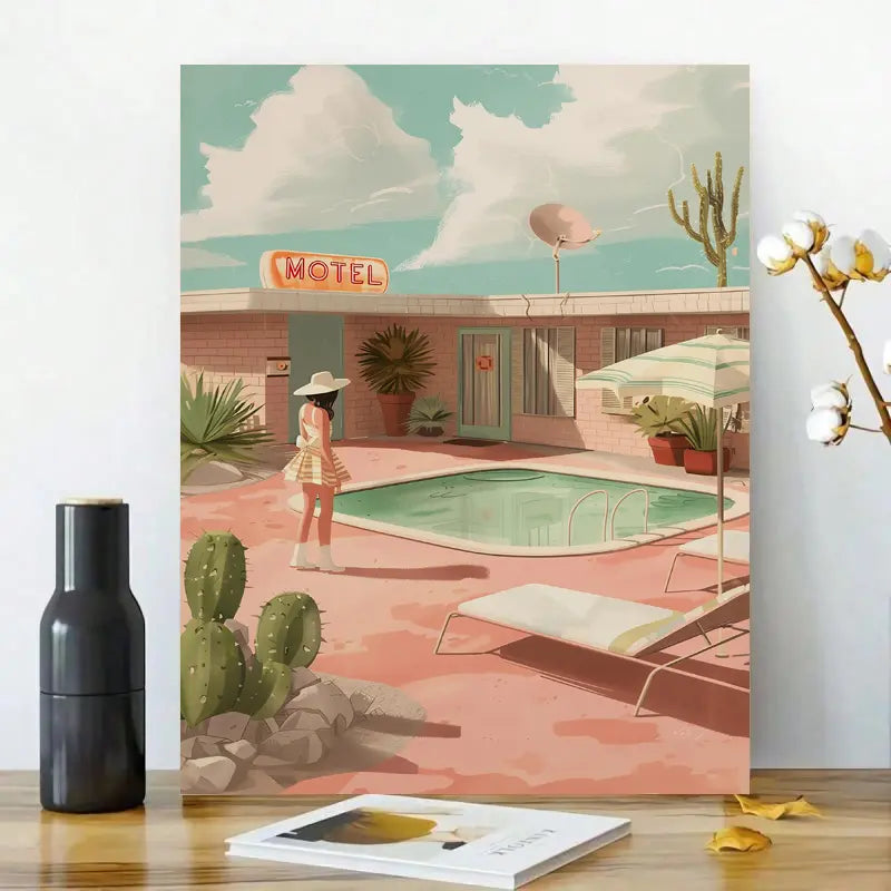 A Vintage Desert Motel Canvas Art Print