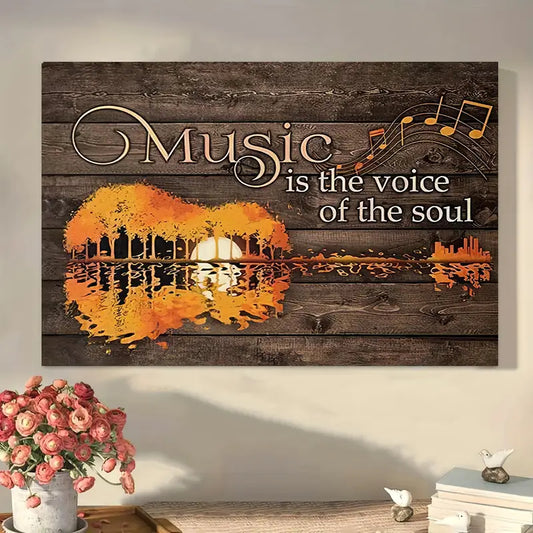 Sunset Guitar Music is the Voice of the Soul Canvas