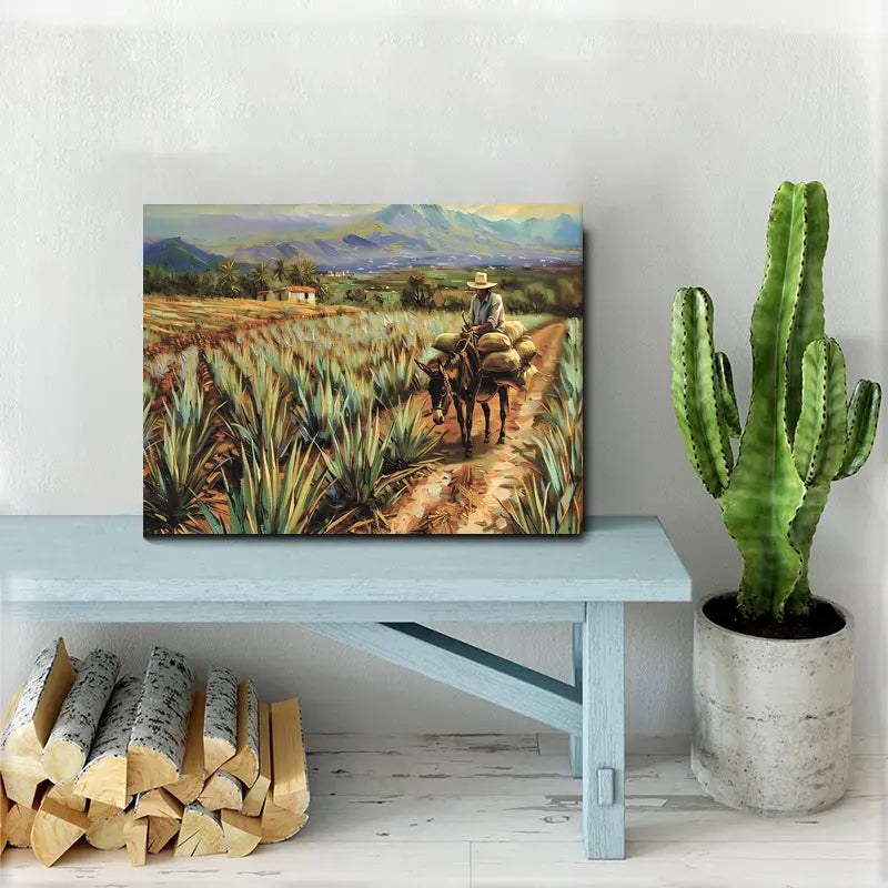 Mexican Tequila Fields Landscape Canvas Art