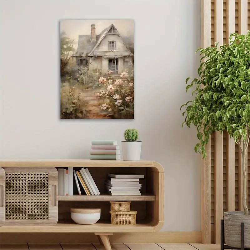 Art Print - Rustic Cottage and Floral Garden
