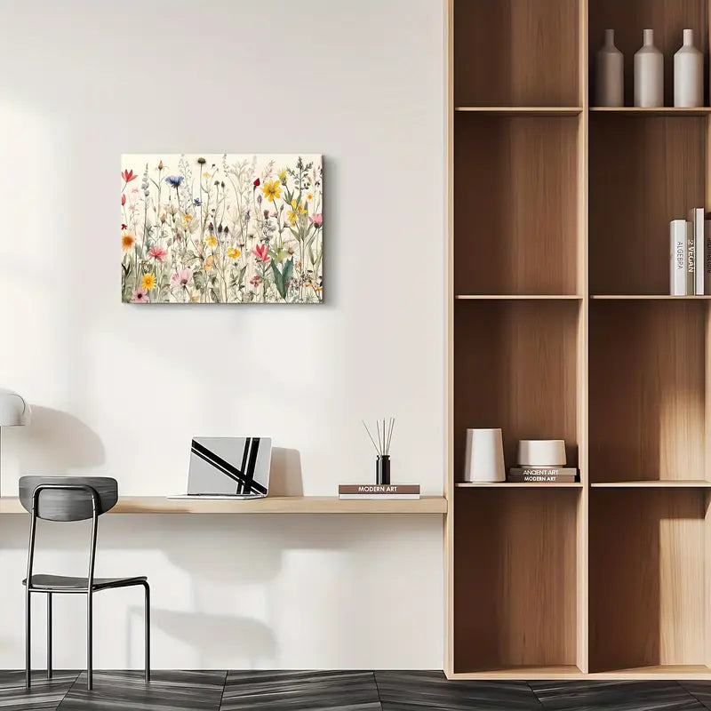 Vibrant Wildflower Canvas Wall Art - 11.8x15.7 Inch