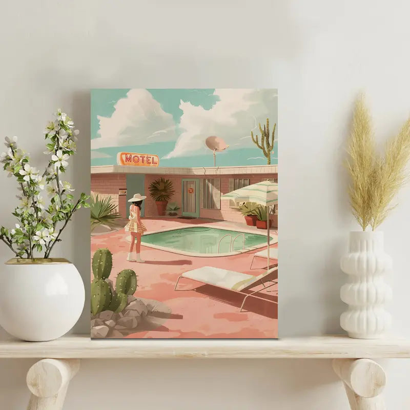 A Vintage Desert Motel Canvas Art Print