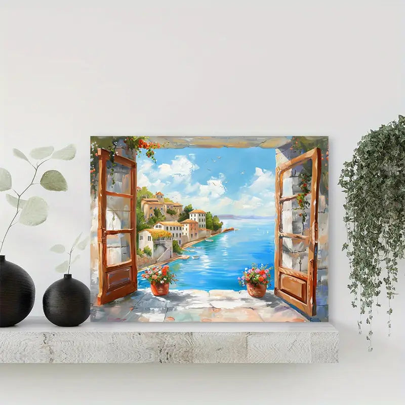 Vintage Beach Landscape Oil Painting - Super Realistic Sea View